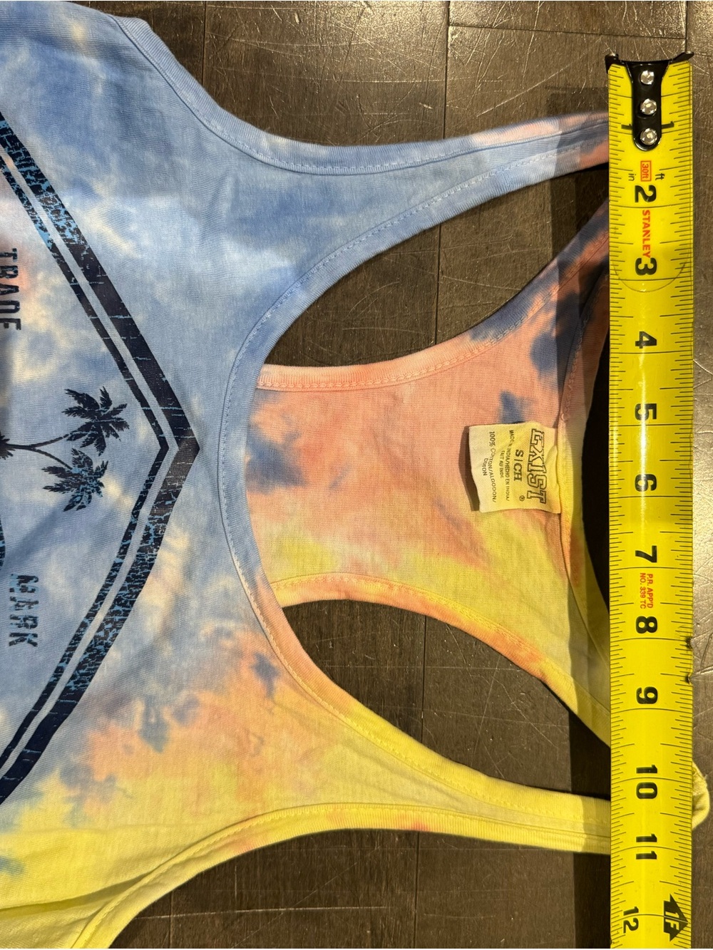 Exit Miami Beach Tie-Dye Fringe Tank Top | Size S - Picture 8 of 11